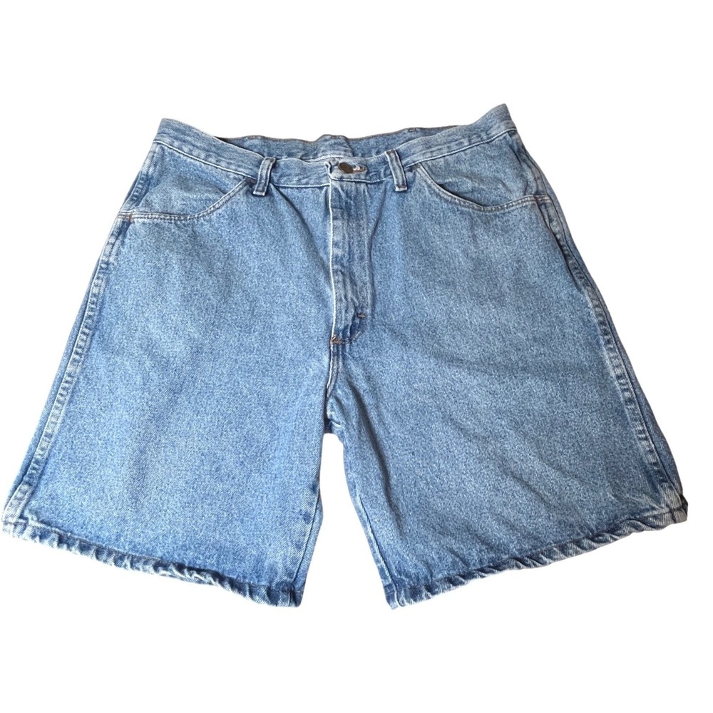 Vintage Rustler Denim Jean Shorts 36 Medium Wash 100% Cotton Jorts 7.5" Inseam